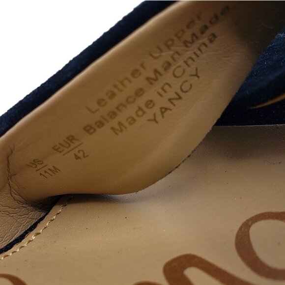 Sam Edelman Yancy1 Sandals Womens 11 Ankle Strap Block Heel Black Suede - Picture 9 of 9